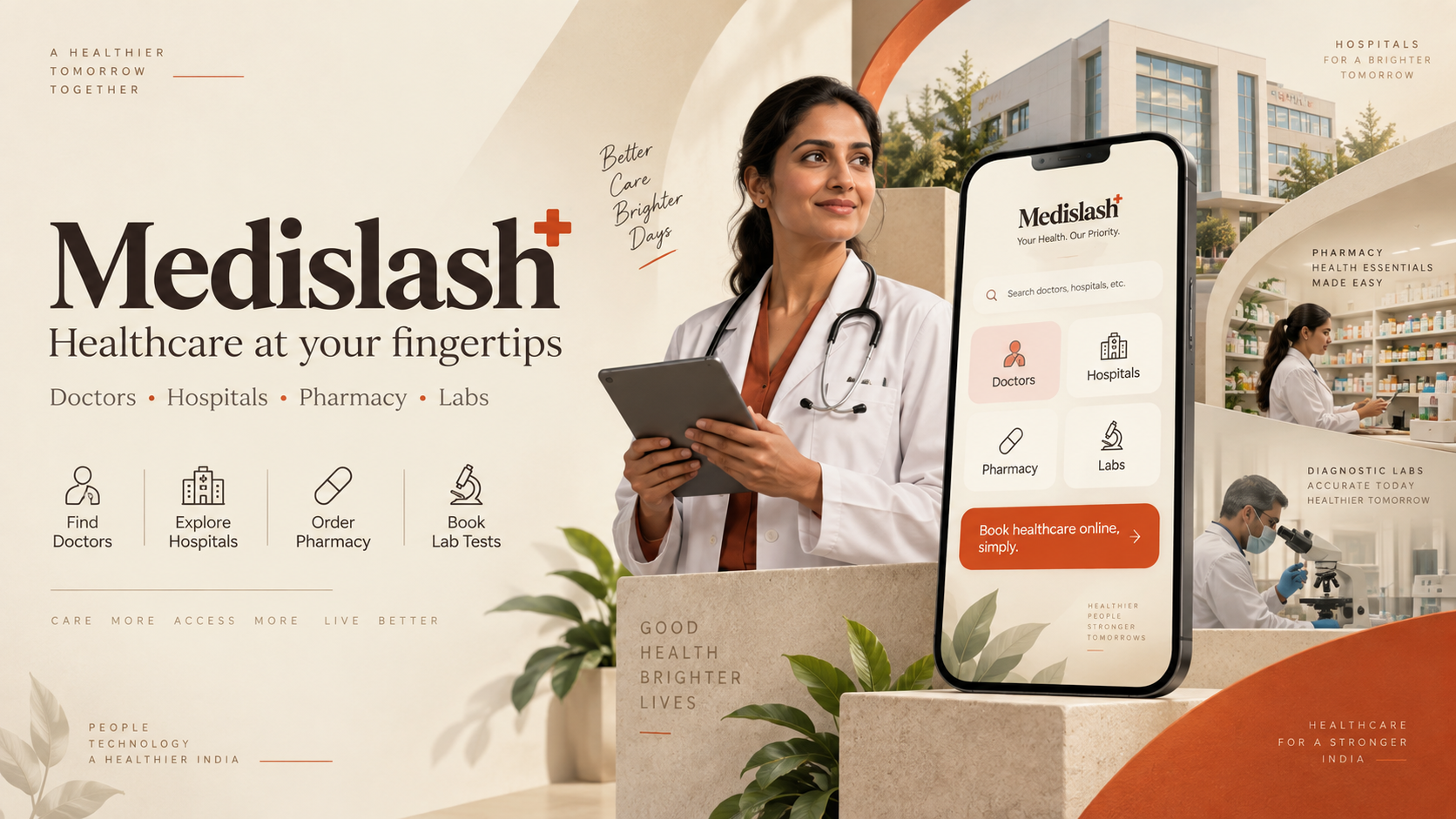 Medislash healthcare platform website - doctors hospitals pharmacy labs