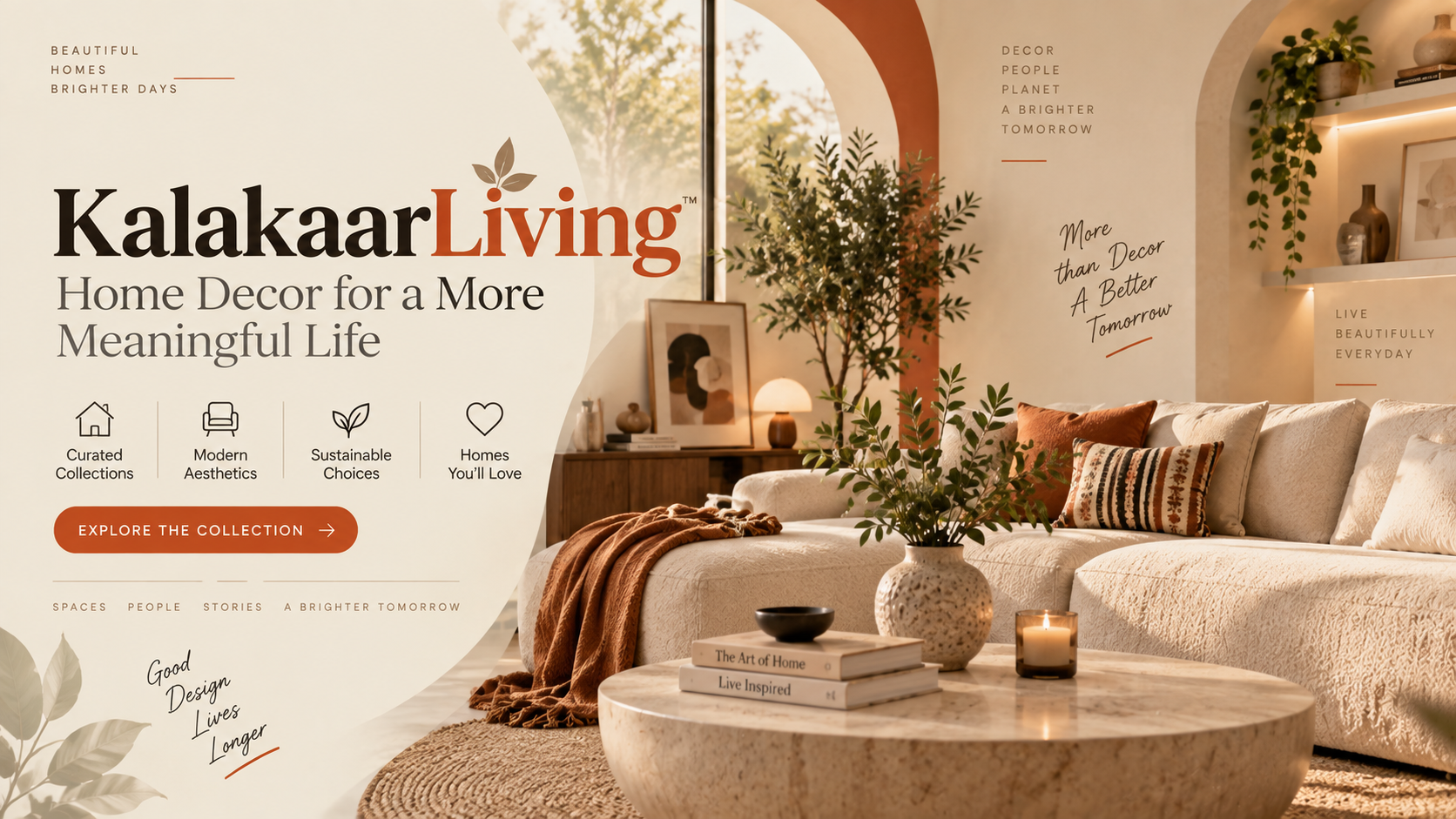 KalakaarLiving home decor ecommerce website - curated collections