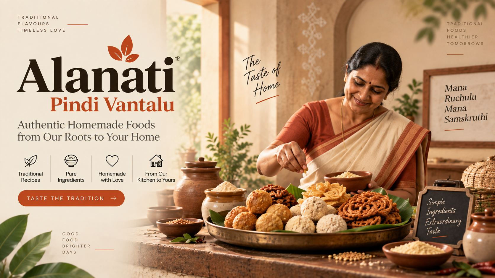 Alanati Pindi Vantalu homemade foods D2C website - authentic traditional recipes